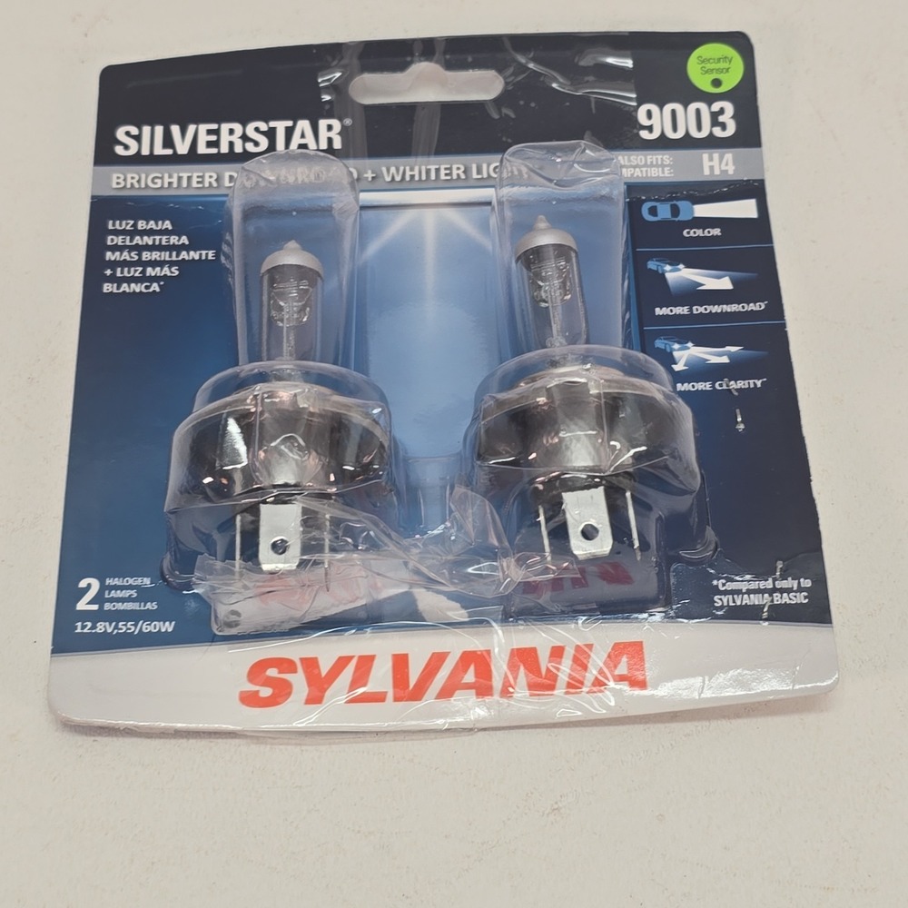 Sylvania 9003 H4 SilverStar Hi Performance Halogen Headlight Set 2 Bulbs